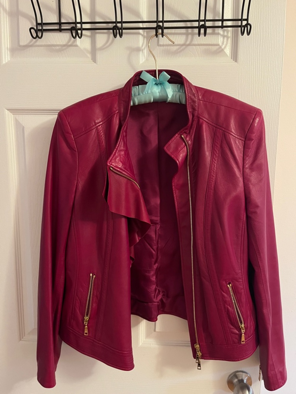 Basler Plum Leather Jacket